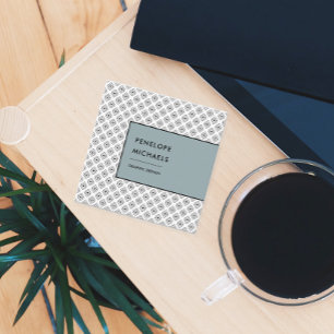 Carte De Visite Carré Géométrie moderne en noir et blanc