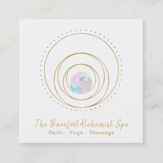 Carte De Visite Carré *~* Géométrie oculaire en or de Mandala (Devant)