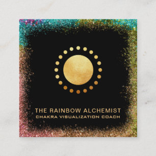 Carte De Visite Carré *~* Géométrie sacrée de l'or céleste Chakra Pa