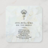 Carte De Visite Carré *~* Géométrie Sacrée. Nirvana Reiki Peony Floral (Dos)