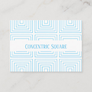 Carte De Visite Carré géométrique concentrique bleu