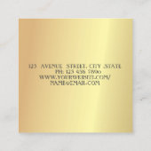 Carte De Visite Carré Géométrique moderne, simple, Or (Dos)