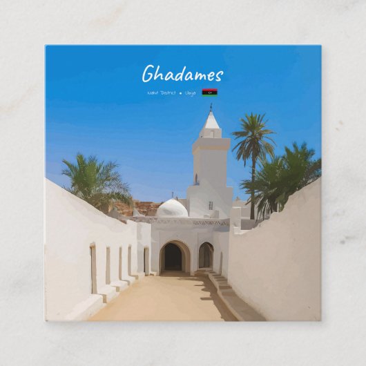 Carte De Visite Carré Ghadames, Libye - Mosquée Blanche (Devant)
