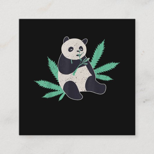 Carte De Visite Carré Gig de panda Weed Stoner (Devant)