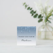 Carte De Visite Carré Glam Blue Driving Parties scintillant Drivers Maqu (Debout devant)