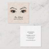 Carte De Visite Carré Glam Eyelash extension Brow Bar calligraphie (Devant / Derrière)