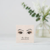 Carte De Visite Carré Glam Eyelash extension Brow Bar calligraphie (Debout devant)