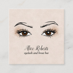 Carte De Visite Carré Glam Eyelash extension Brow Bar calligraphie