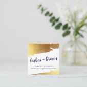 Carte De Visite Carré GLAM GILDED GOLD EDGES écriture manuscrite marine (Debout devant)