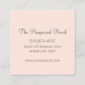 Carte De Visite Carré Glam Gold Rose Parties scintillant Drivers Chien G (Dos)