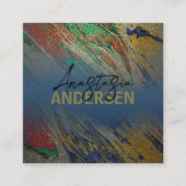 Carte De Visite Carré Glam moderne Luxe Parties scintillant Abstraite de (Devant)