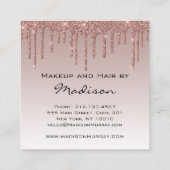 Carte De Visite Carré Glam Rose Gold Faux Parties scintillant Drives maq (Dos)