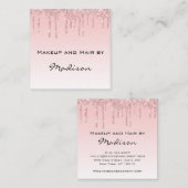 Carte De Visite Carré Glam Rose Rose Gold Parties scintillant Drives Art (Devant / Derrière)