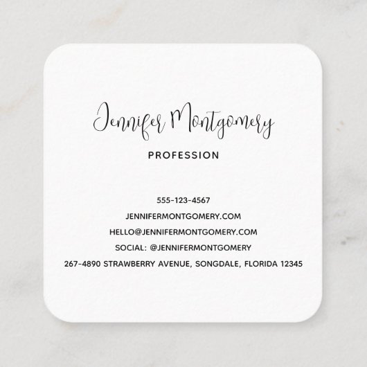 Carte De Visite Carré Glam rouge foncé Satin foncé Design abstrait (Dos)