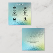 Carte De Visite Carré Glamme moderne Iridescente Sparkle Bijoux Soins (Devant / Derrière)