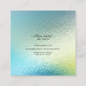 Carte De Visite Carré Glamme moderne Iridescente Sparkle Bijoux Soins (Dos)