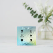 Carte De Visite Carré Glamme moderne Iridescente Sparkle Bijoux Soins (Debout devant)