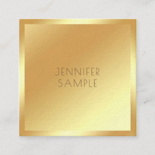 Carte De Visite Carré Glamor Gold Moderne Modèle Luxe Premium épais