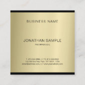 Carte De Visite Carré Glamor Or tendance look professionnel luxe (Dos)