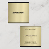 Carte De Visite Carré Glamor Or tendance look professionnel luxe (Devant / Derrière)