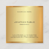 Carte De Visite Carré Glamour Faux Or Moderne Élégant Professionnel (Dos)