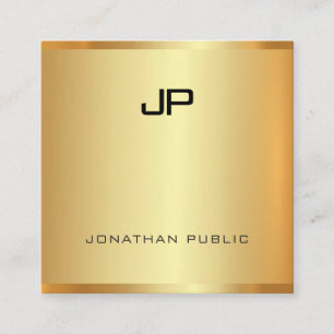 Carte De Visite Carré Glamour professionnel Faux Or Moderne Élégant