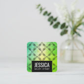 Carte De Visite Carré Glamour vert contemporain (Debout devant)