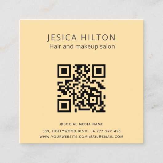 Carte De Visite Carré Glitterie or pastel abstrait lessive à l'aquarelle (Dos)