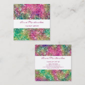 Carte de visite Carré Glitz Parties scintillant Ab (Devant / Derrière)