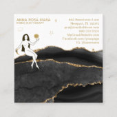 Carte De Visite Carré *~* Goddess Celestial Black Agate Gold Parties sci (Dos)