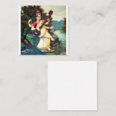 Carte De Visite Carré Goddess Saraswati By Raja Ravi Varma (Devant / Derrière)