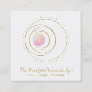 Carte De Visite Carré *~* Gold Boho Pink Géométrie Sacrée Luna Lune l