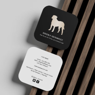 Carte De Visite Carré Gold Bullmastiff Dog Walker Trainer Chiot assis