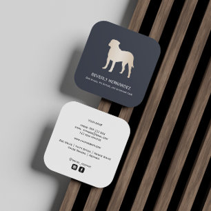 Carte De Visite Carré Gold Bullmastiff Dog Walker Trainer Chiot assis