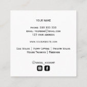 Carte De Visite Carré Gold Bullmastiff Dog Walker Trainer Puppy (Dos)