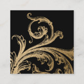 Carte De Visite Carré Gold Damask Baroque Swirl (Dos)