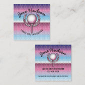 Carte De Visite Carré Gold Elegant Dames Golf Design (Devant / Derrière)