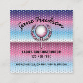 Carte De Visite Carré Gold Elegant Dames Golf Design (Dos)