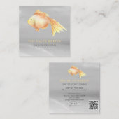 Carte De Visite Carré ** Gold Fish Beach Silver Sand Sea Dining (Devant / Derrière)