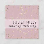 Carte de visite Carré Gold Flakes et Blush Pink (Devant)
