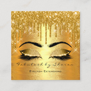 Carte De Visite Carré Gold Foil Maquillage Artiste Lashes Logo Lux