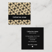 Carte De Visite Carré Gold geometric pattern black (Devant / Derrière)