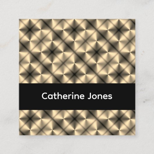 Carte De Visite Carré Gold geometric pattern black (Devant)