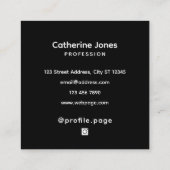 Carte De Visite Carré Gold geometric pattern black (Dos)