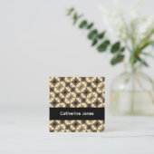 Carte De Visite Carré Gold geometric pattern black (Debout devant)