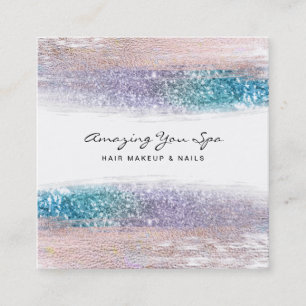 Carte De Visite Carré *~* Gold Glam Rainbow Parties scintillant Excitant