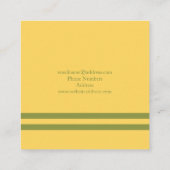 Carte De Visite Carré Gold Green Diagonal Stripes Design graphique moder (Dos)
