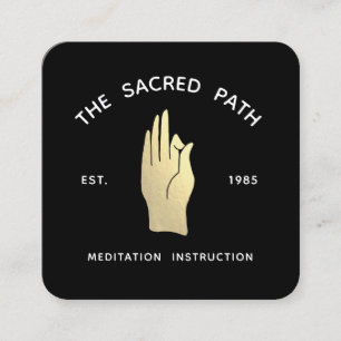 Carte De Visite Carré Gold Gyan Mudra Méditation Enseignant Carré