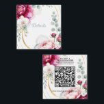 Carte De Visite Carré Gold Halo Garden Peonies & Orchids Wedding Details<br><div class="desc">customize however you want</div>