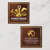 Carte De Visite Carré Gold Handyman Tools Home Building (Devant / Derrière)